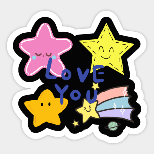 love you, star,smile Sticker